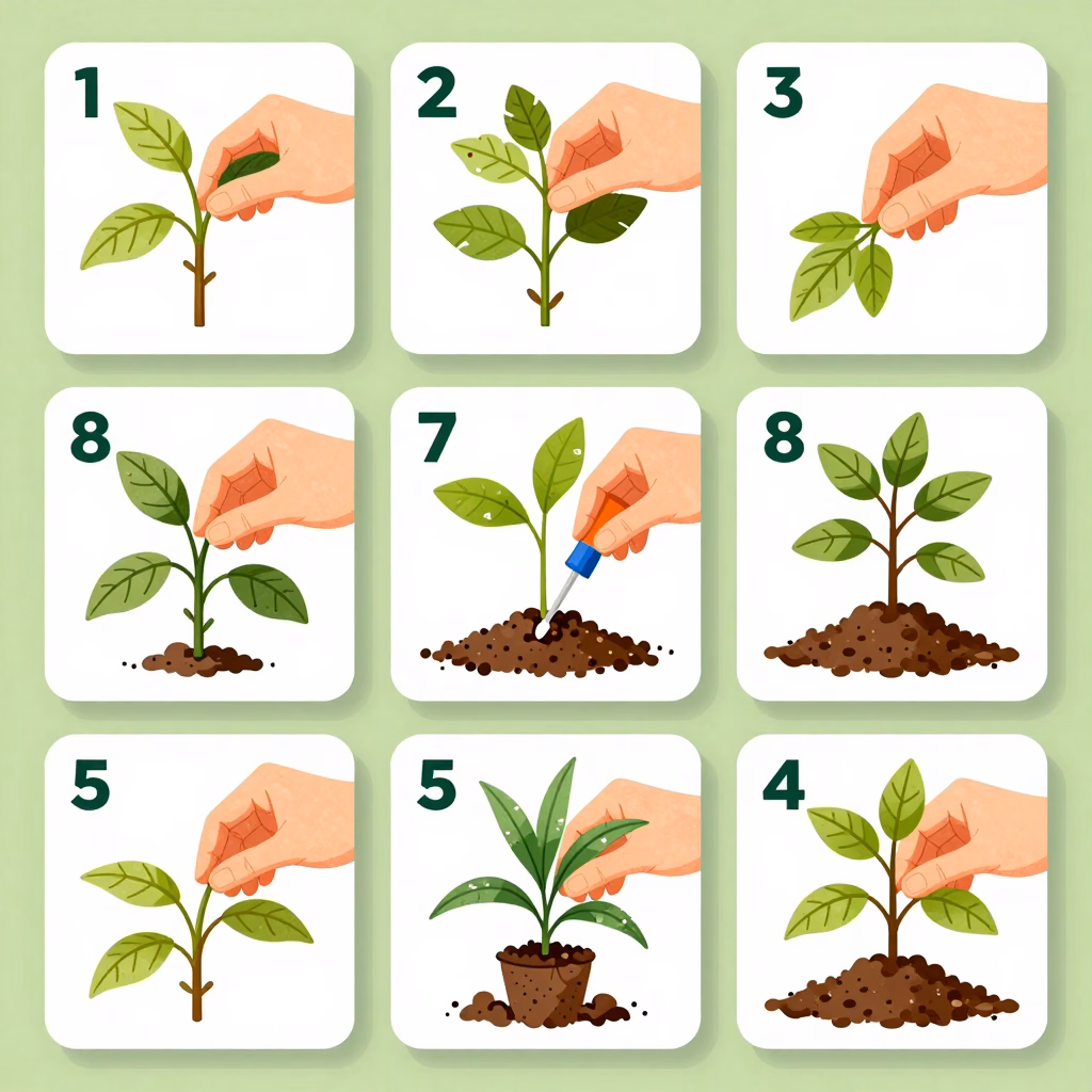 Schéma du processus biologique du bouturage : formation du cal et des racines adventives