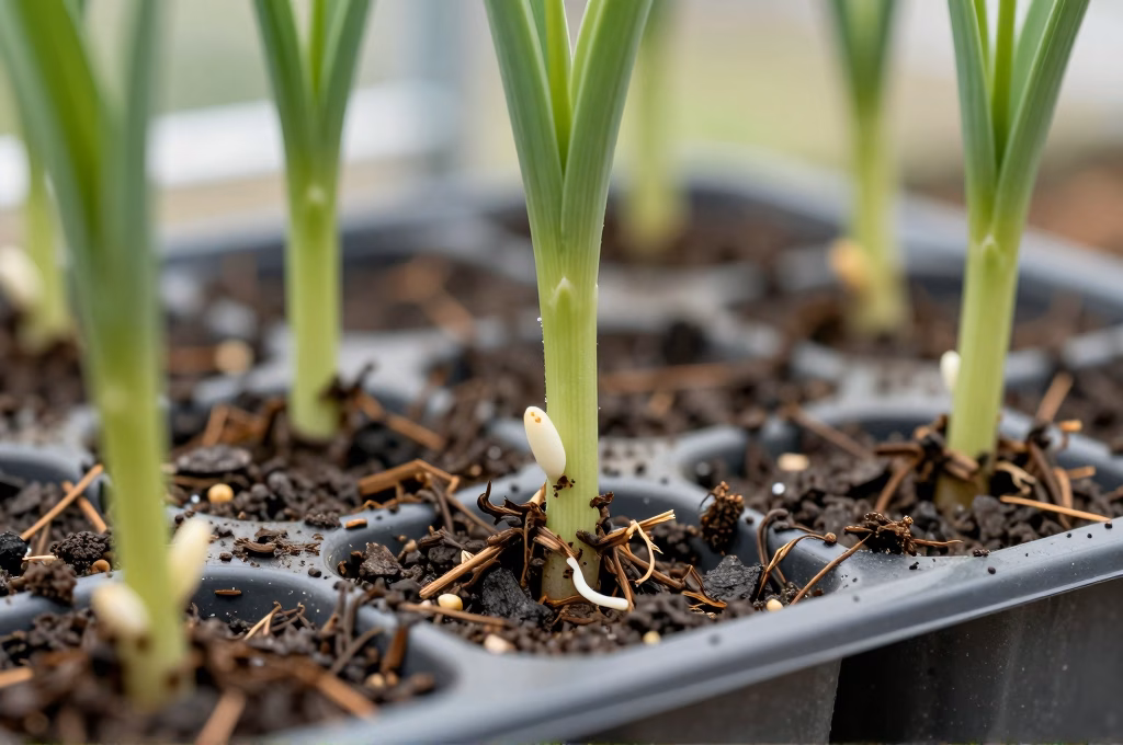 Boutures en cours d'enracinement dans un substrat de perlite et tourbe sous mini-serre