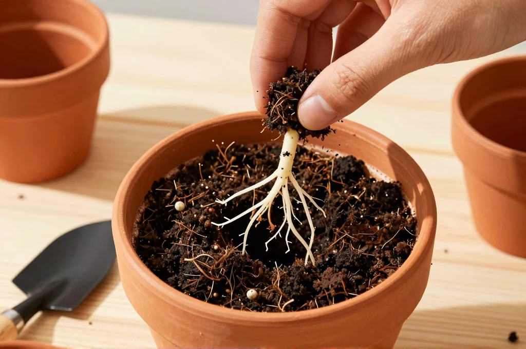Transplanter boutures enracinées dans un pot avec substrat adapté