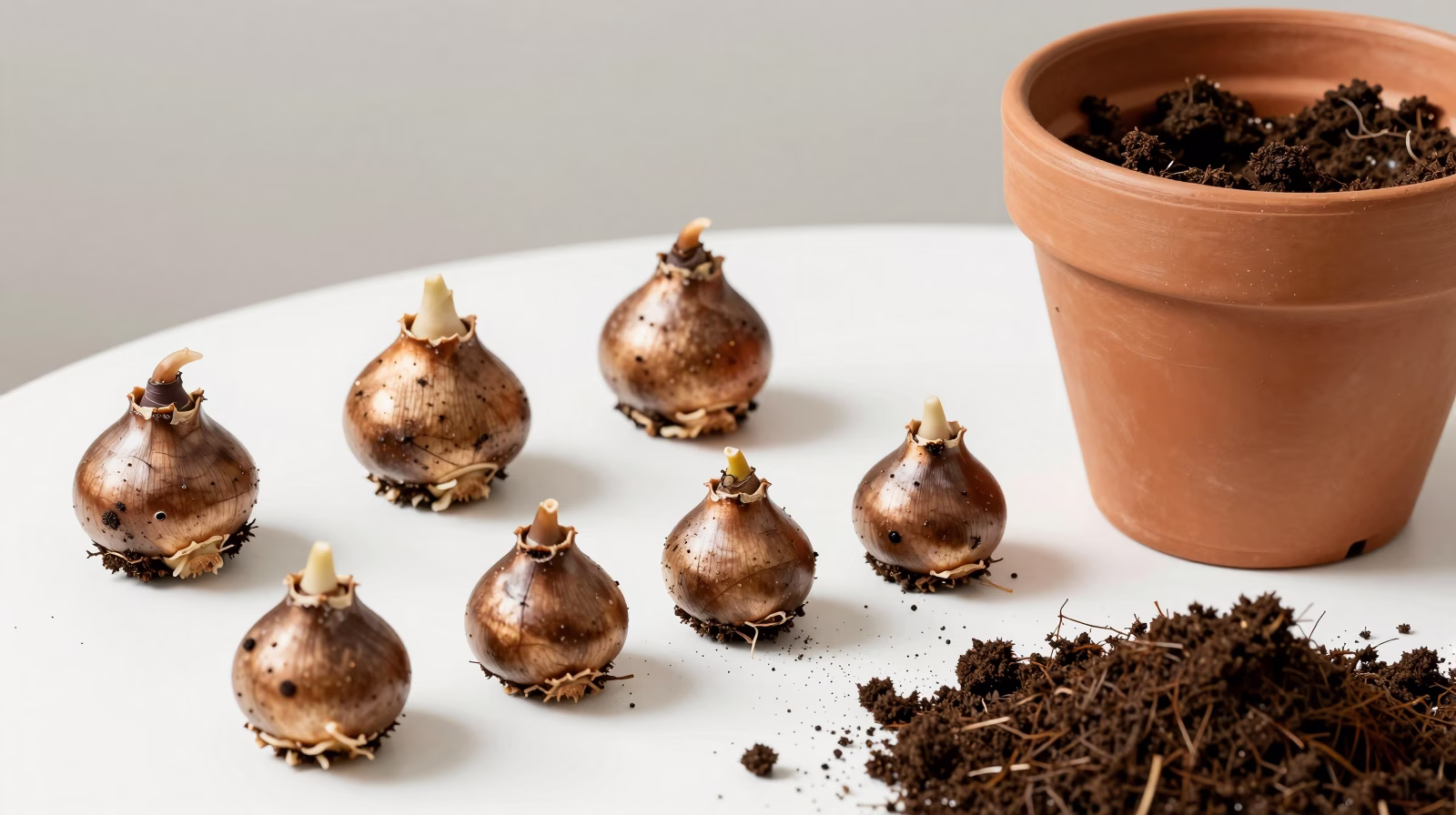 Bulbes d'Oxalis triangularis prêts à être plantés