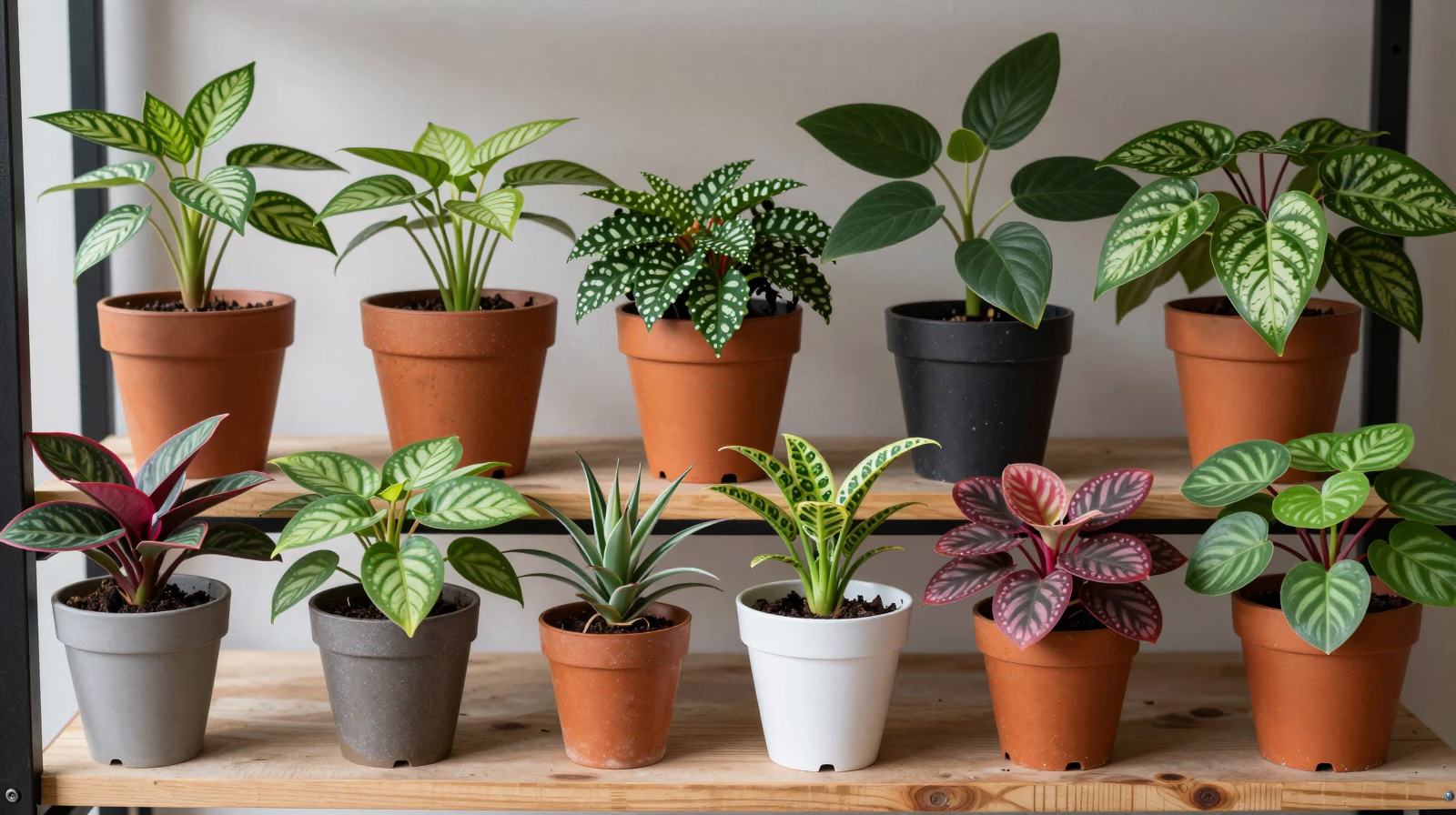 Différentes variétés de Peperomia en collection